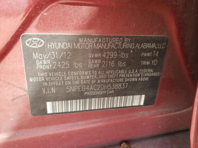 Photo 9 VIN: 5NPEB4AC2DH538837 - HYUNDAI SONATA GLS 