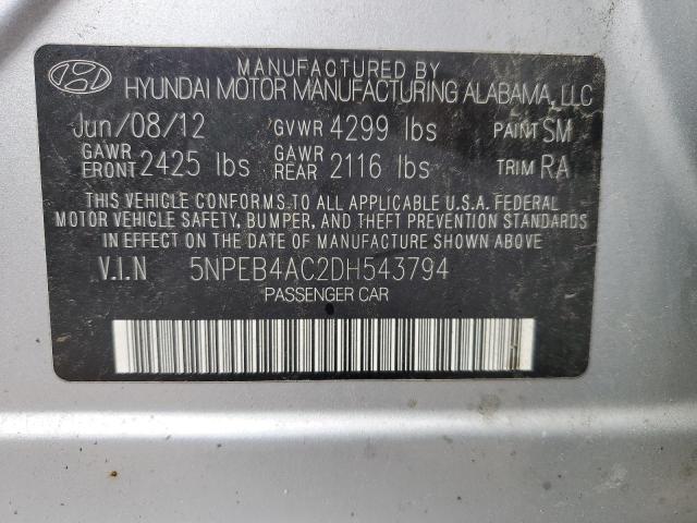 Photo 11 VIN: 5NPEB4AC2DH543794 - HYUNDAI SONATA 