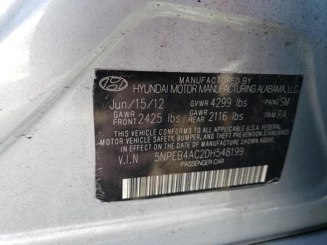 Photo 12 VIN: 5NPEB4AC2DH548199 - HYUNDAI SONATA GLS 