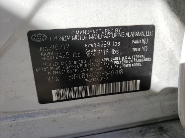 Photo 9 VIN: 5NPEB4AC2DH549708 - HYUNDAI SONATA GLS 