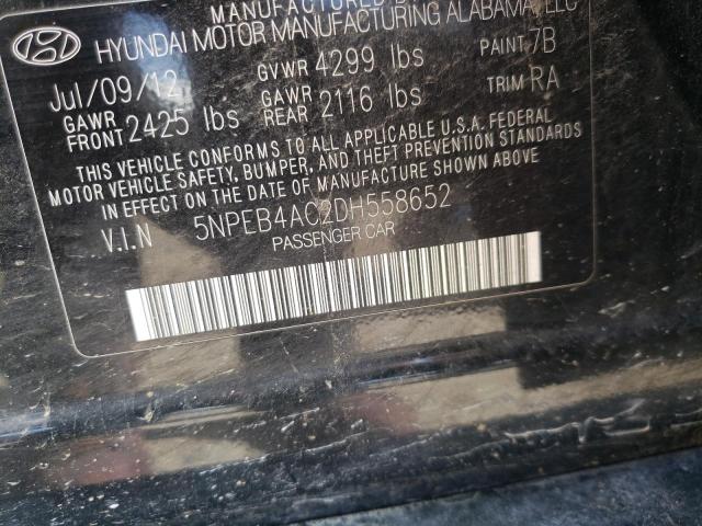 Photo 11 VIN: 5NPEB4AC2DH558652 - HYUNDAI SONATA GLS 