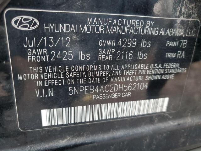 Photo 11 VIN: 5NPEB4AC2DH562104 - HYUNDAI SONATA 