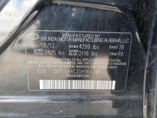 Photo 11 VIN: 5NPEB4AC2DH564399 - HYUNDAI SONATA 