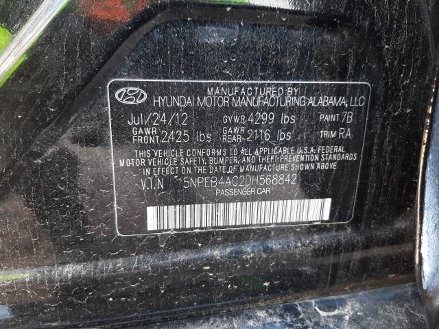 Photo 9 VIN: 5NPEB4AC2DH568842 - HYUNDAI SONATA 