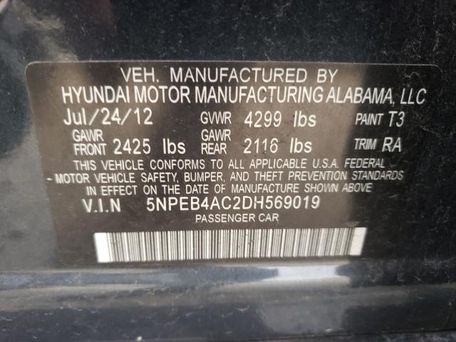 Photo 9 VIN: 5NPEB4AC2DH569019 - HYUNDAI SONATA GLS 