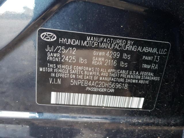 Photo 11 VIN: 5NPEB4AC2DH569618 - HYUNDAI SONATA GLS 