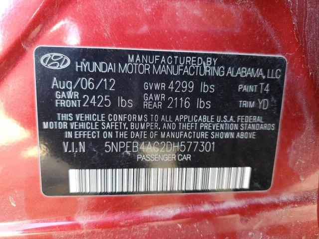 Photo 11 VIN: 5NPEB4AC2DH577301 - HYUNDAI SONATA 