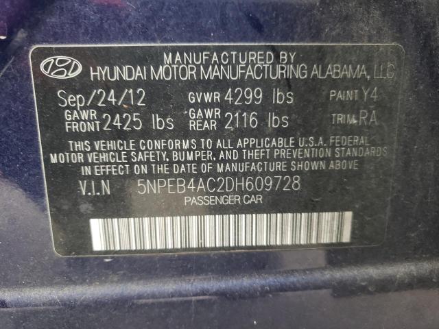 Photo 9 VIN: 5NPEB4AC2DH609728 - HYUNDAI SONATA GLS 