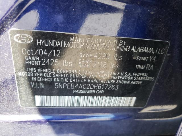 Photo 9 VIN: 5NPEB4AC2DH617263 - HYUNDAI SONATA GLS 