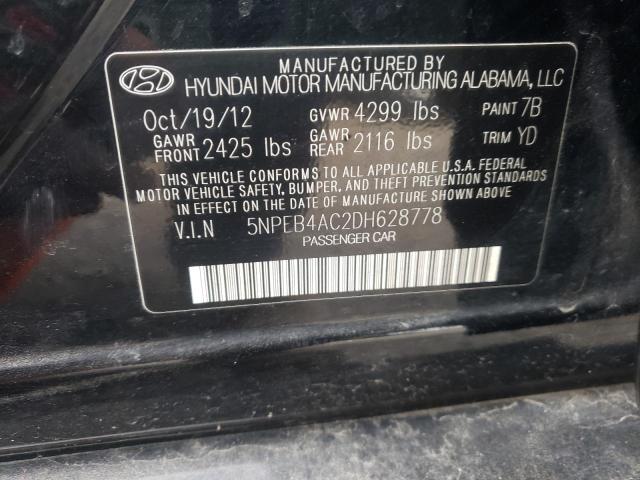 Photo 9 VIN: 5NPEB4AC2DH628778 - HYUNDAI SONATA GLS 