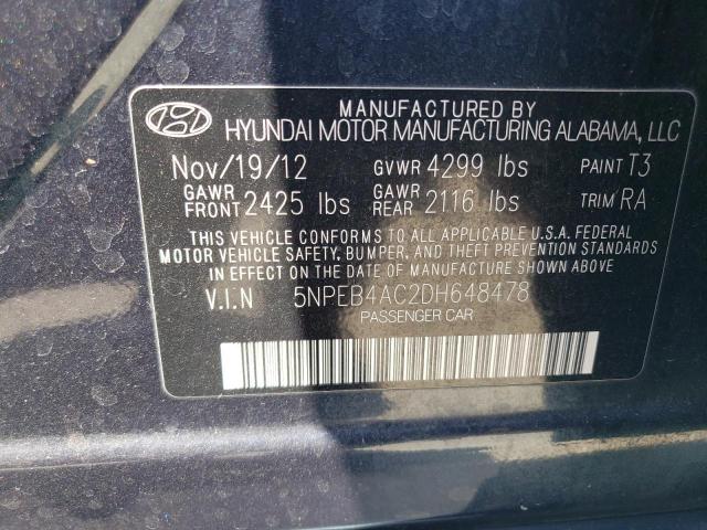 Photo 11 VIN: 5NPEB4AC2DH648478 - HYUNDAI SONATA GLS 