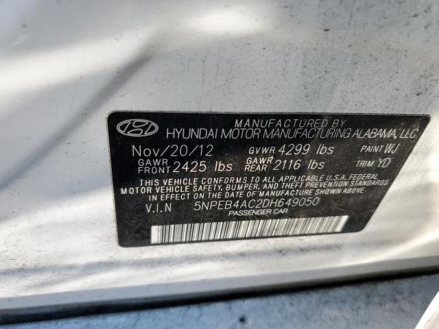 Photo 11 VIN: 5NPEB4AC2DH649050 - HYUNDAI SONATA GLS 