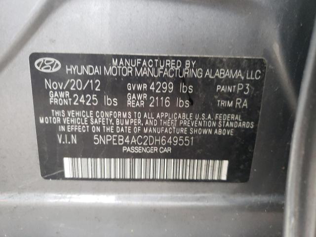 Photo 11 VIN: 5NPEB4AC2DH649551 - HYUNDAI SONATA GLS 