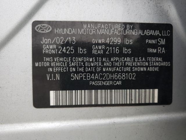 Photo 9 VIN: 5NPEB4AC2DH668102 - HYUNDAI SONATA GLS 