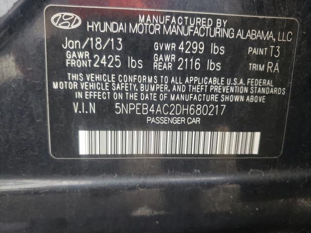 Photo 9 VIN: 5NPEB4AC2DH680217 - HYUNDAI SONATA GLS 