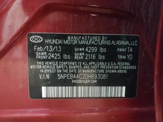 Photo 9 VIN: 5NPEB4AC2DH693081 - HYUNDAI SONATA GLS 