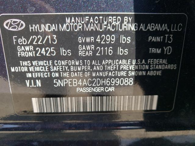 Photo 9 VIN: 5NPEB4AC2DH699088 - HYUNDAI SONATA GLS 