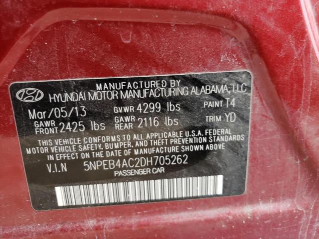 Photo 11 VIN: 5NPEB4AC2DH705262 - HYUNDAI SONATA GLS 