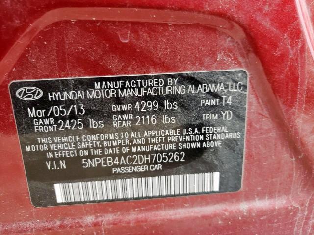 Photo 9 VIN: 5NPEB4AC2DH705262 - HYUNDAI SONATA GLS 