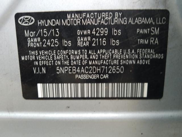 Photo 9 VIN: 5NPEB4AC2DH712650 - HYUNDAI SONATA GLS 