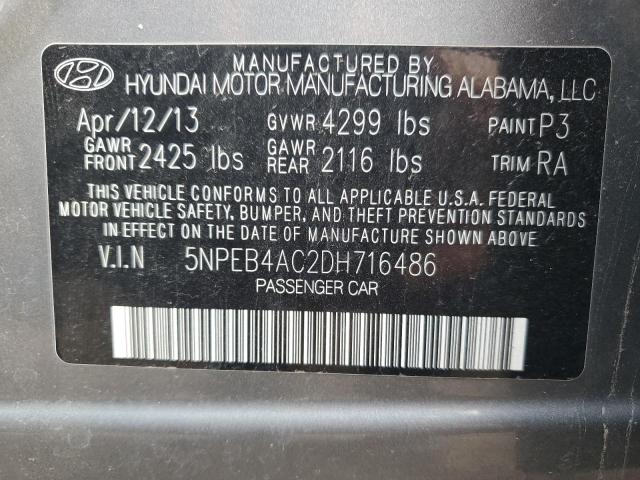 Photo 9 VIN: 5NPEB4AC2DH716486 - HYUNDAI SONATA GLS 