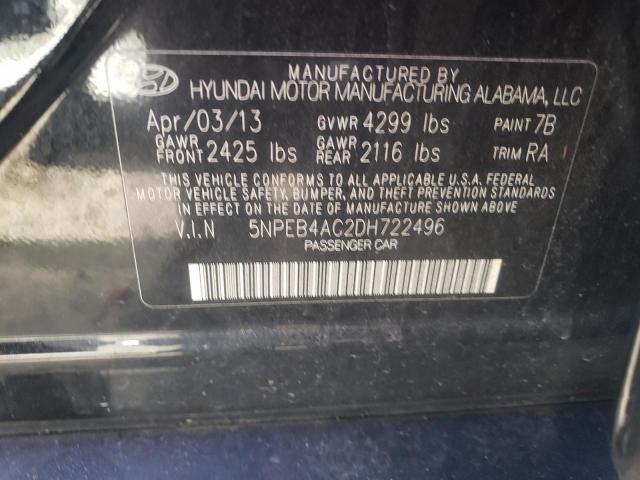 Photo 9 VIN: 5NPEB4AC2DH722496 - HYUNDAI SONATA GLS 