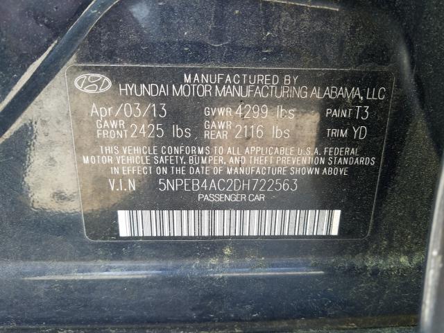 Photo 9 VIN: 5NPEB4AC2DH722563 - HYUNDAI SONATA GLS 