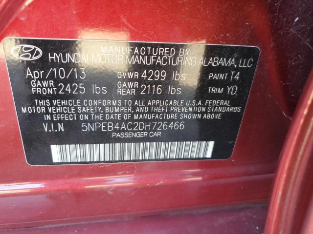 Photo 11 VIN: 5NPEB4AC2DH726466 - HYUNDAI SONATA GLS 