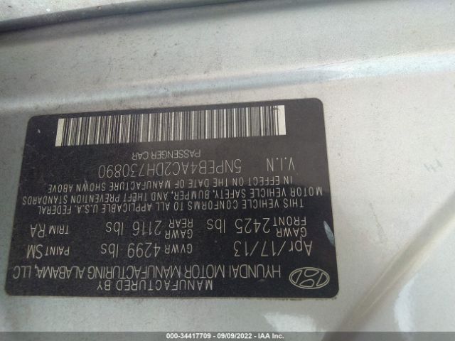 Photo 8 VIN: 5NPEB4AC2DH730890 - HYUNDAI SONATA 