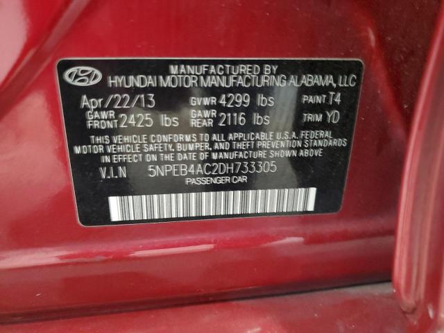 Photo 11 VIN: 5NPEB4AC2DH733305 - HYUNDAI SONATA GLS 