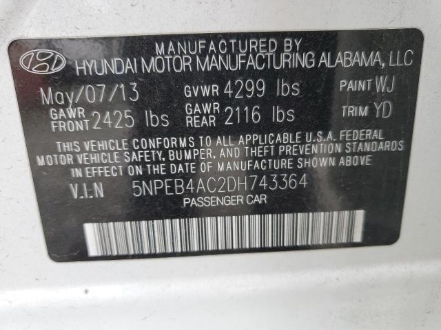 Photo 12 VIN: 5NPEB4AC2DH743364 - HYUNDAI SONATA 