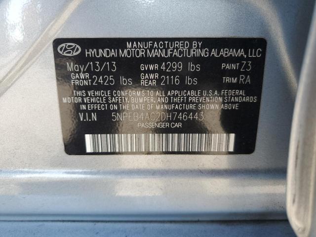 Photo 12 VIN: 5NPEB4AC2DH746443 - HYUNDAI SONATA GLS 