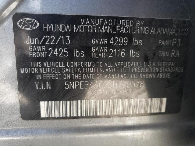 Photo 9 VIN: 5NPEB4AC2DH770578 - HYUNDAI SONATA GLS 