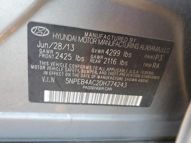 Photo 11 VIN: 5NPEB4AC2DH774243 - HYUNDAI SONATA 