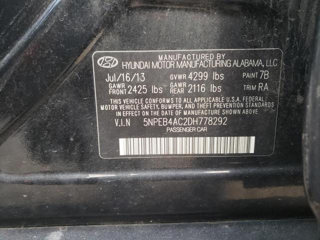 Photo 12 VIN: 5NPEB4AC2DH778292 - HYUNDAI SONATA 