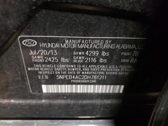 Photo 9 VIN: 5NPEB4AC2DH781211 - HYUNDAI SONATA GLS 