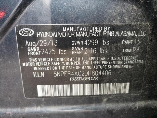 Photo 9 VIN: 5NPEB4AC2DH804406 - HYUNDAI SONATA GLS 