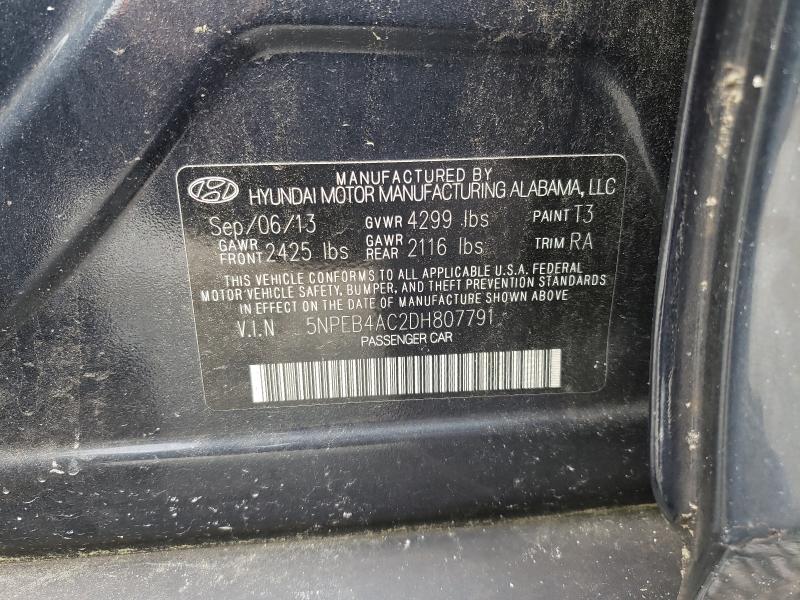 Photo 9 VIN: 5NPEB4AC2DH807791 - HYUNDAI SONATA GLS 