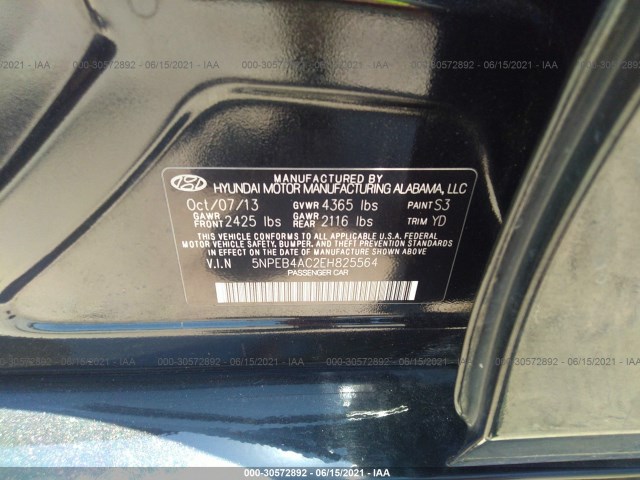 Photo 8 VIN: 5NPEB4AC2EH825564 - HYUNDAI SONATA 