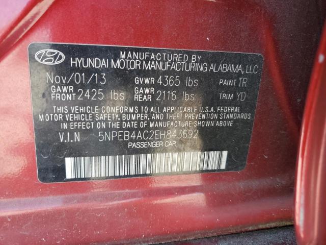 Photo 12 VIN: 5NPEB4AC2EH843692 - HYUNDAI SONATA GLS 