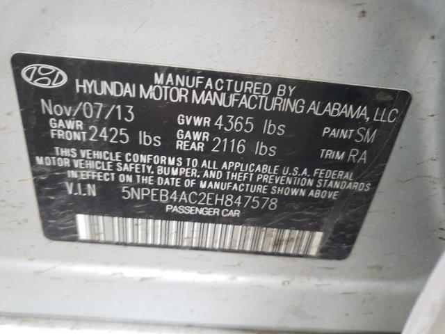 Photo 9 VIN: 5NPEB4AC2EH847578 - HYUNDAI SONATA GLS 