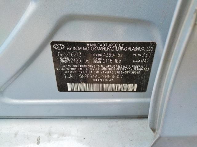 Photo 9 VIN: 5NPEB4AC2EH868057 - HYUNDAI SONATA 