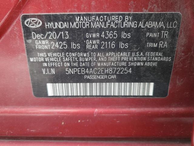 Photo 11 VIN: 5NPEB4AC2EH872254 - HYUNDAI SONATA 