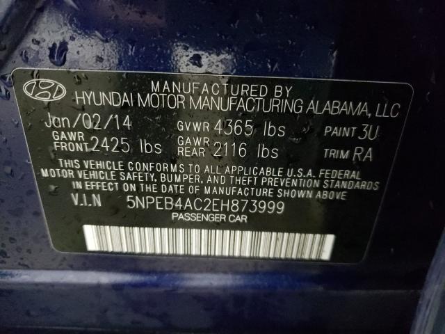 Photo 9 VIN: 5NPEB4AC2EH873999 - HYUNDAI SONATA GLS 