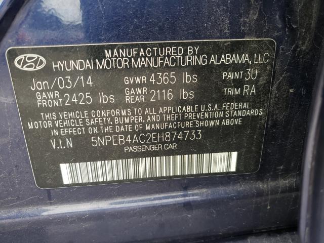 Photo 9 VIN: 5NPEB4AC2EH874733 - HYUNDAI SONATA GLS 