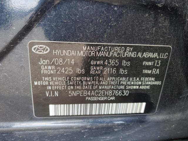 Photo 11 VIN: 5NPEB4AC2EH876630 - HYUNDAI SONATA 