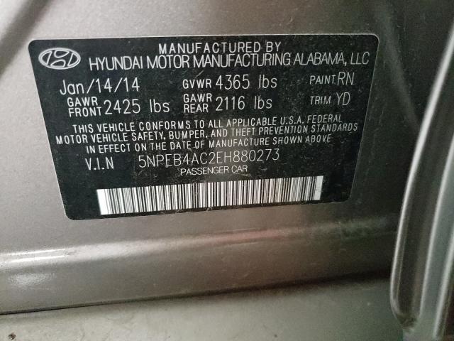 Photo 9 VIN: 5NPEB4AC2EH880273 - HYUNDAI SONATA GLS 