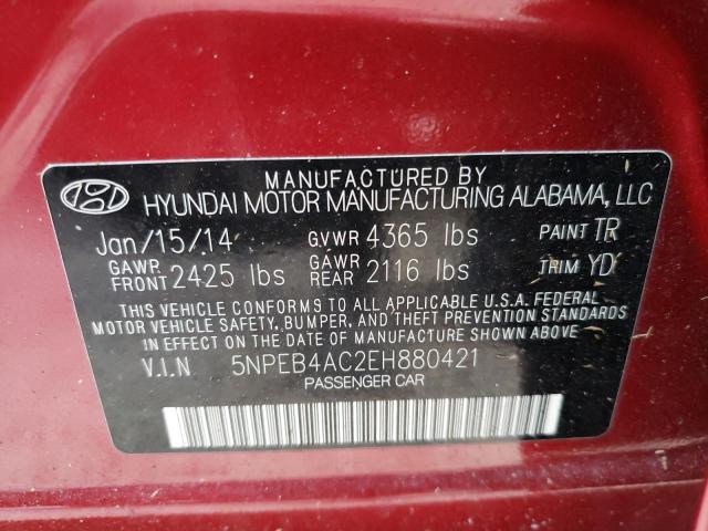 Photo 9 VIN: 5NPEB4AC2EH880421 - HYUNDAI SONATA GLS 