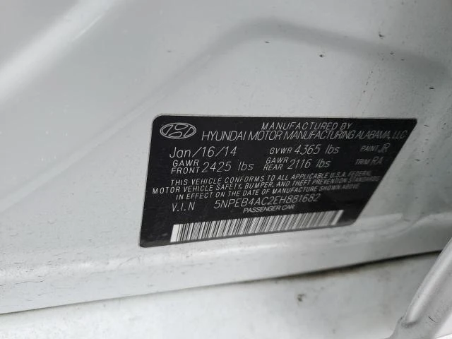 Photo 11 VIN: 5NPEB4AC2EH881682 - HYUNDAI SONATA GLS 