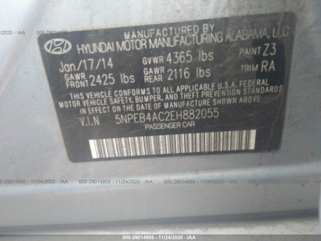 Photo 8 VIN: 5NPEB4AC2EH882055 - HYUNDAI SONATA 